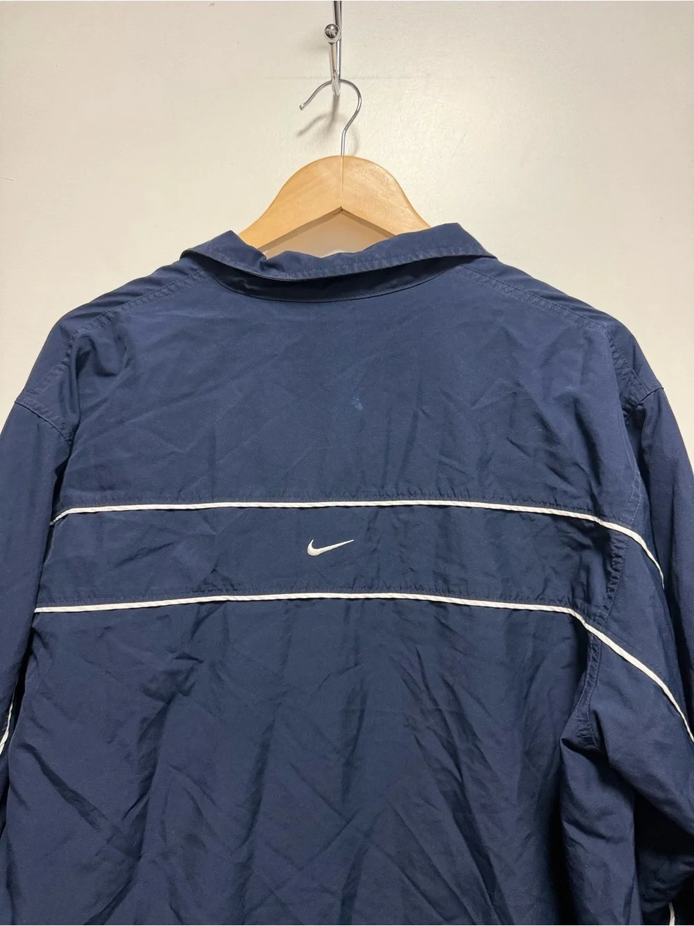 Nike Men's Navy Track Jacket with White Piping